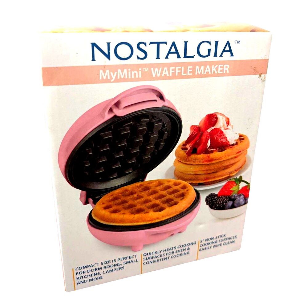 Nostalgia MyMini Wafflemaker Pink New